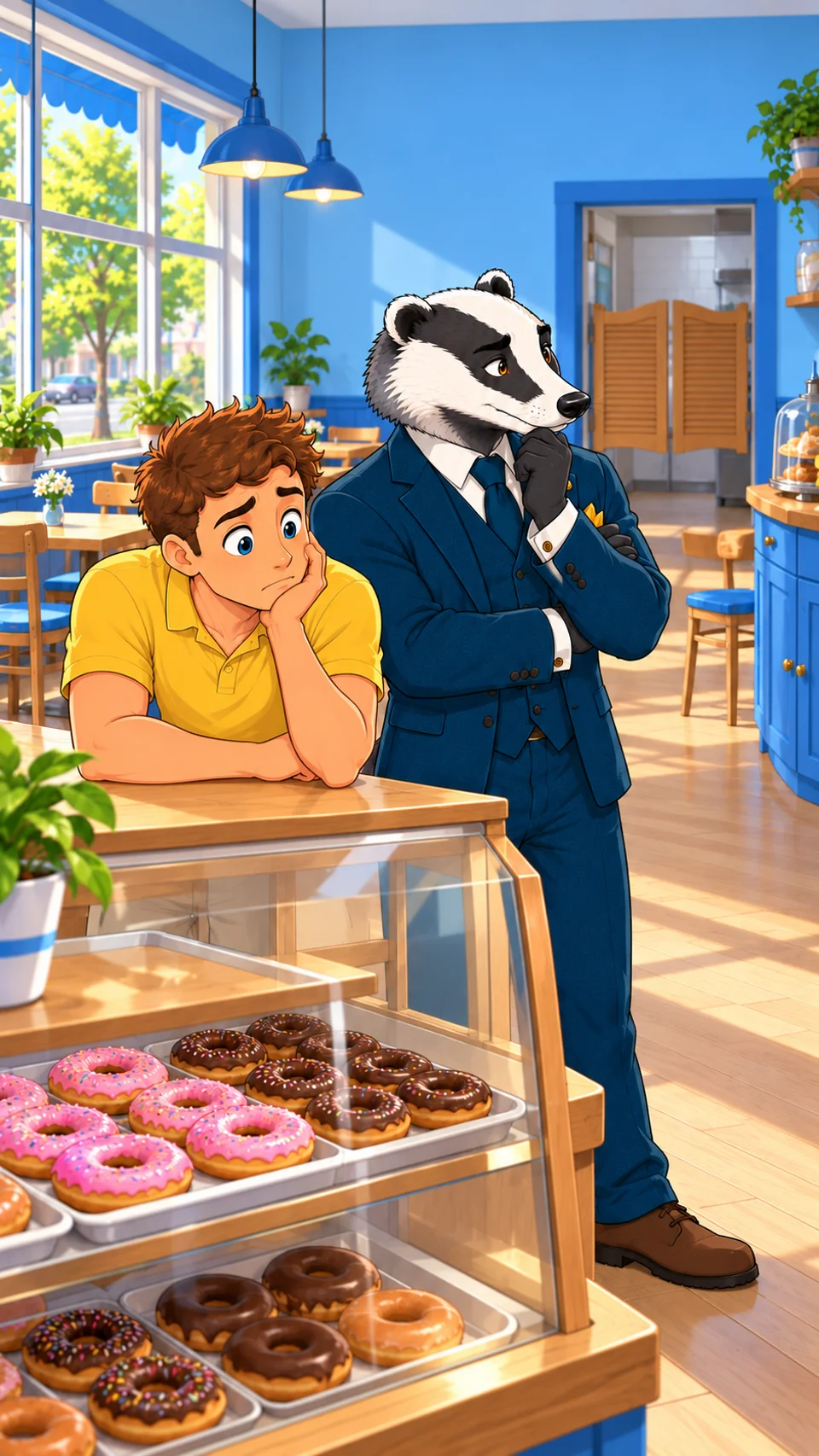 Ben in seinem Donutladen.